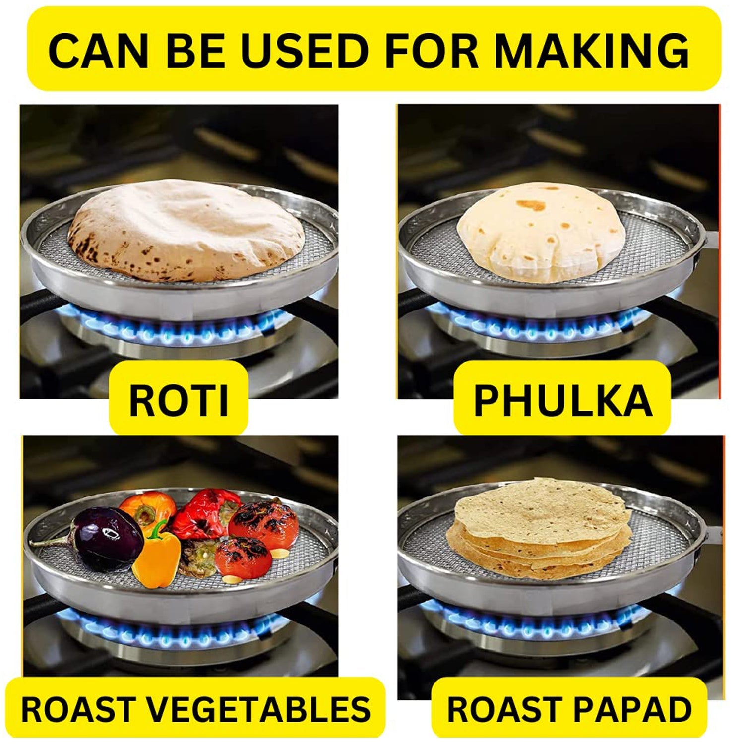 7119 Steel Roaster Grill Jali For Papad ,Tandoor & Chapati Roast Use ( 1 pc ) DeoDap 7119 Steel Roaster Grill Jali For Papad ,Tandoor & Chapati Roast Use ( 1 pc ) DeoDap